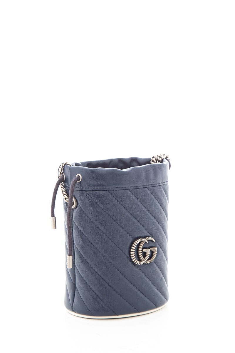 Gucci GG Marmont Navy Bucket Bag