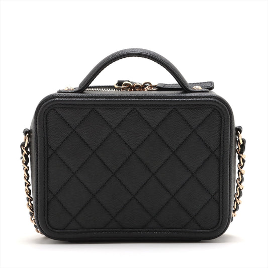 Chanel CC Filigree Caviar S 2WAY Shoulder Bag Black G 29th
