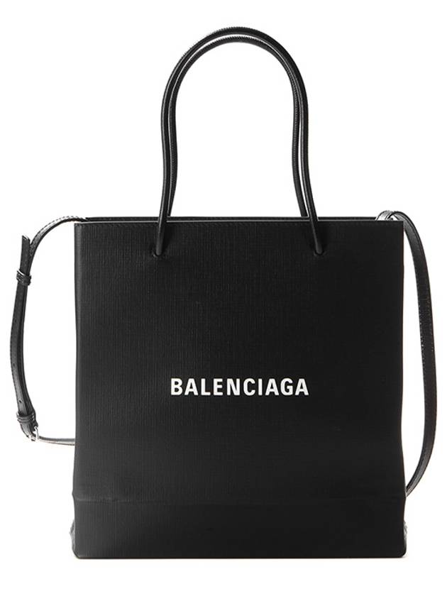 Luxury Balenciaga Trending 2026 Logo Print Square Tote Bag Black