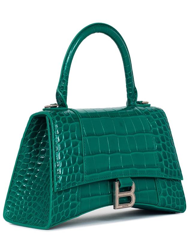 Luxury Balenciaga Trending 2026 Hourglass Crocodile Small Tote Bag Green