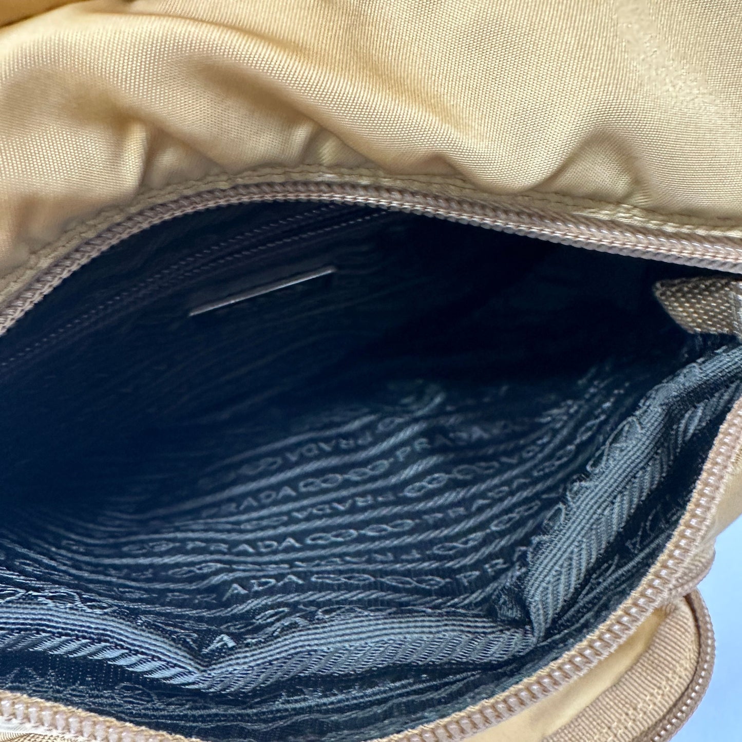 PRADA Beige Nylon Plain Backpack Shoulder Bag pr7809bf