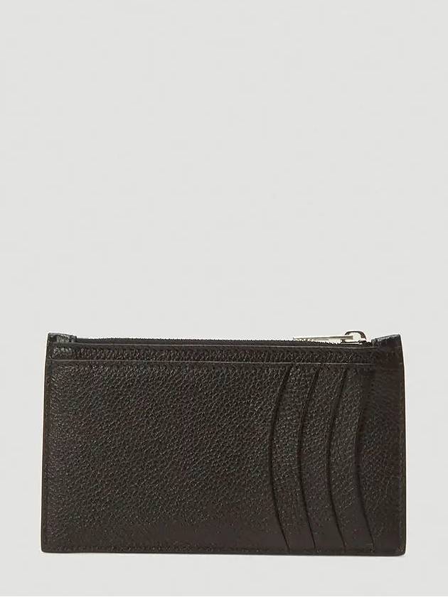 Luxury Balenciaga Trending 2025 Hourglass Zipper Leather Card Wallet Black Silver