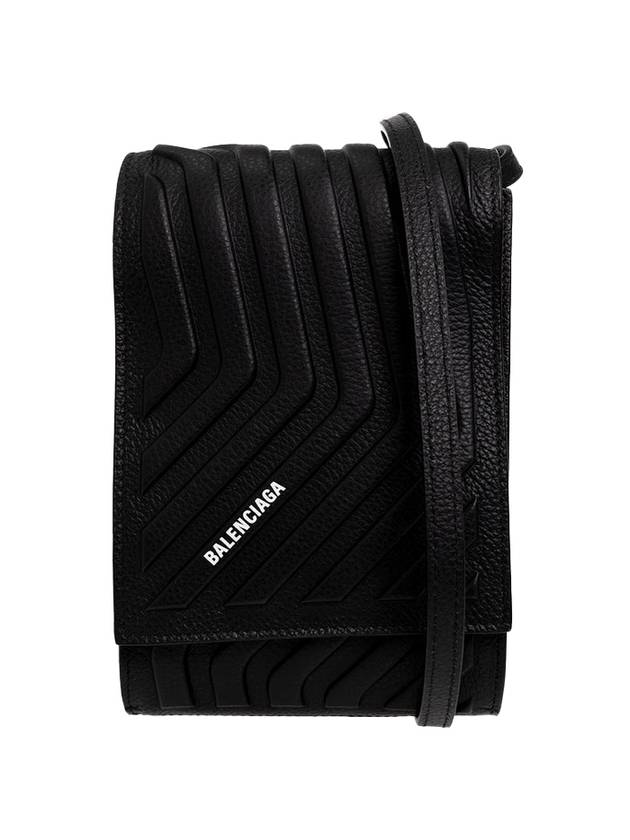 Luxury Balenciaga Trending 2026 Grain Calfskin Car Strap Phone Cross Bag Black