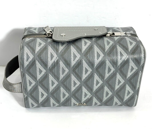 DIOR COATED CANVAS CD DIAMOND LINGOT TOLIETRY POUCH