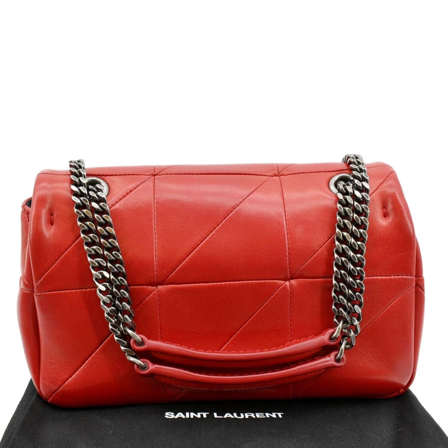 SAINT LAURENT Jamie Leather Shoulder Bag Red