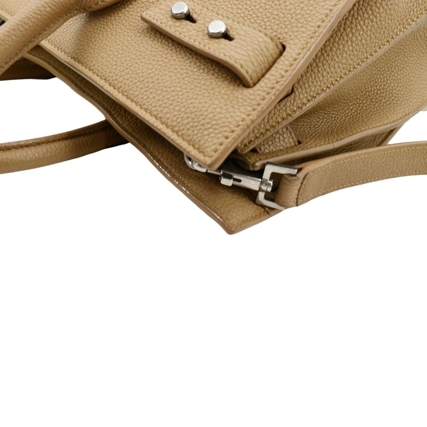 SAINT LAURENT Women Sac de Jour Leather Shoulder Bag Dark Beige
