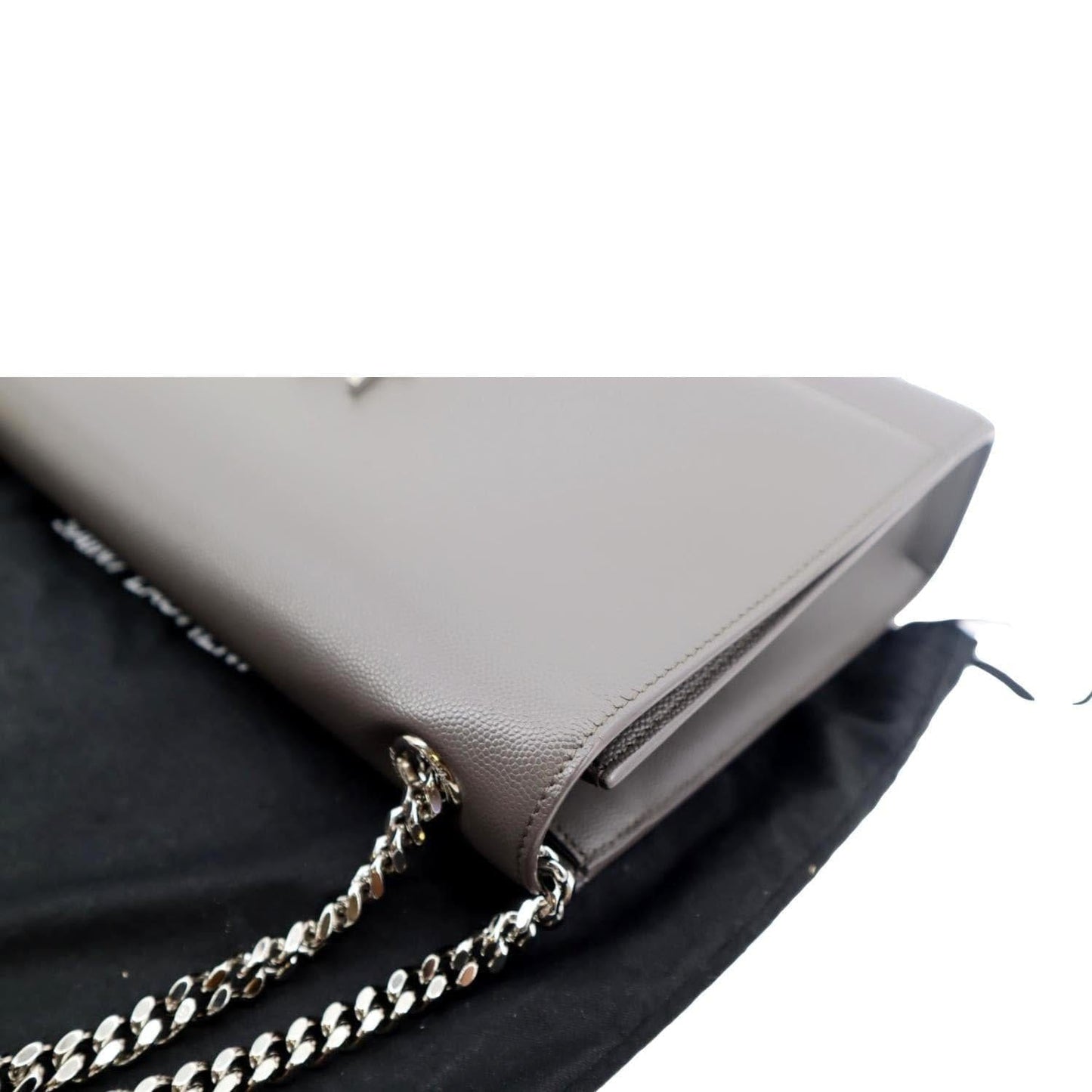 SAINT LAURENT Kate Leather Shoulder Bag Gray