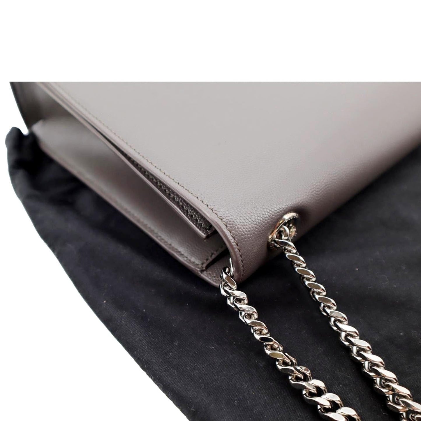 SAINT LAURENT Kate Leather Shoulder Bag Gray