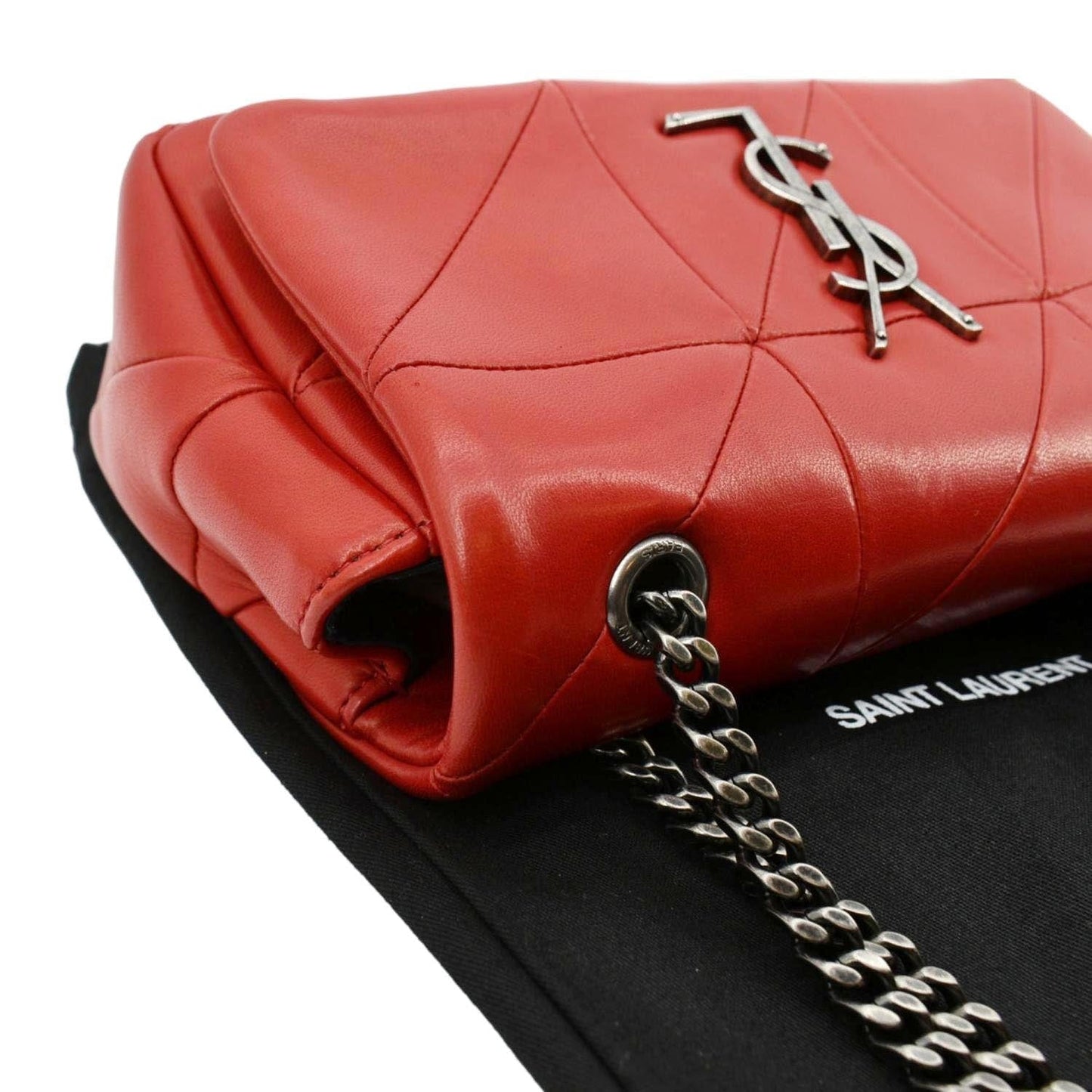 SAINT LAURENT Jamie Leather Shoulder Bag Red