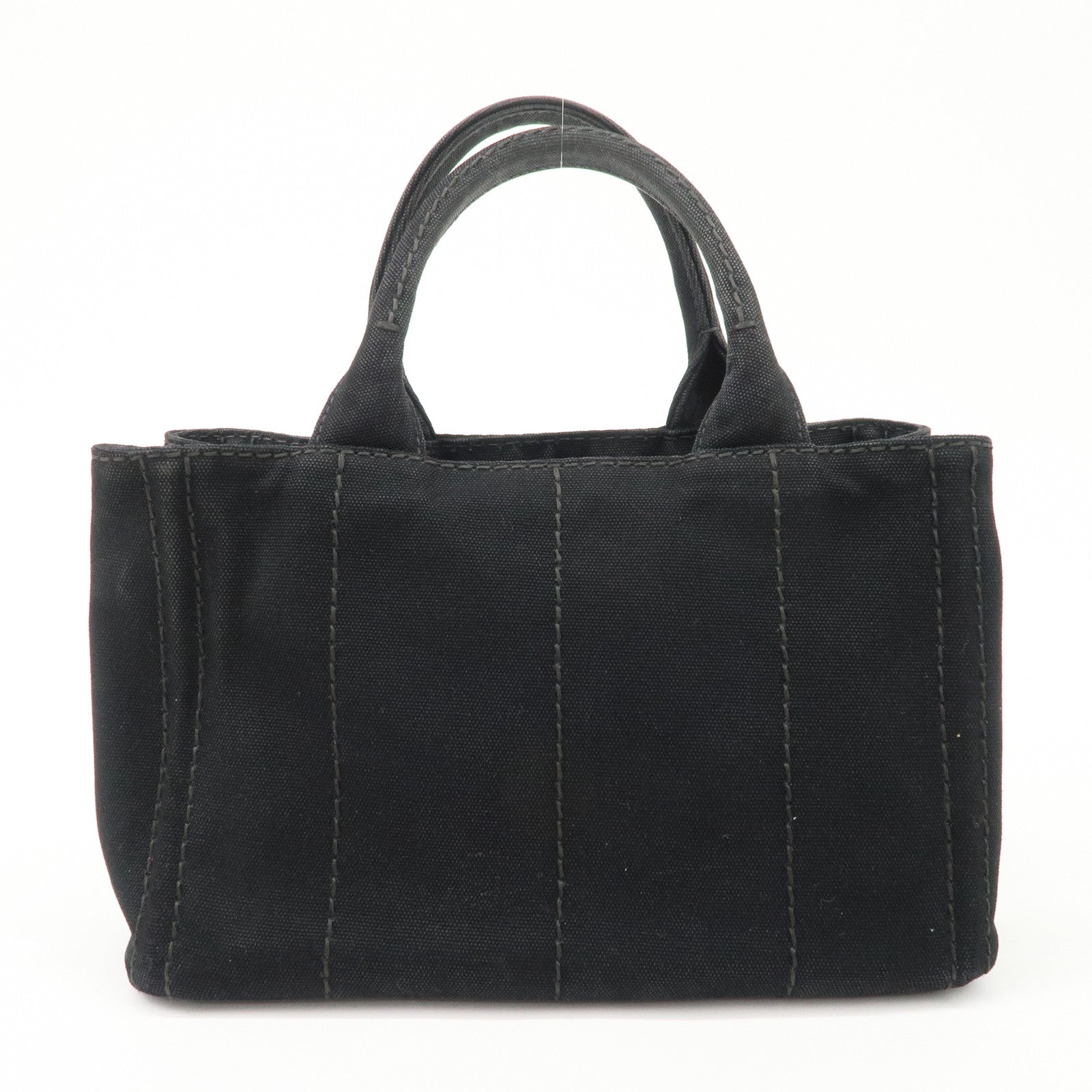 PRADA Logo Canapa Denim 2 Way Tote Bag Hand Bag Black B2642B