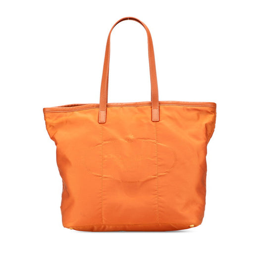 Prada Logo Jacquard Nylon Leather Tote Bag