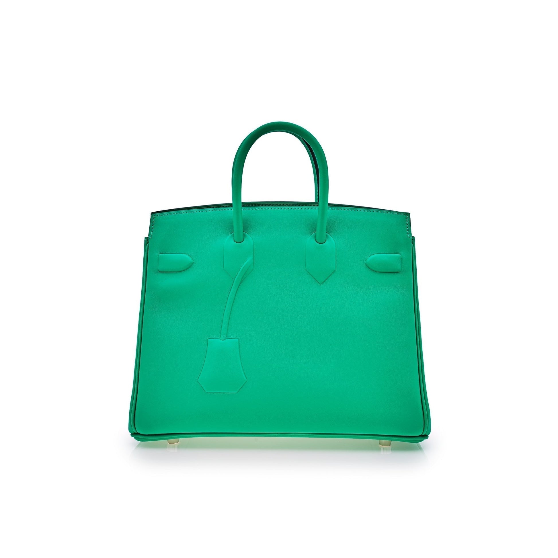 Luxury Hermes Birkin 25 Shadow Bag Menthe Swift Leather