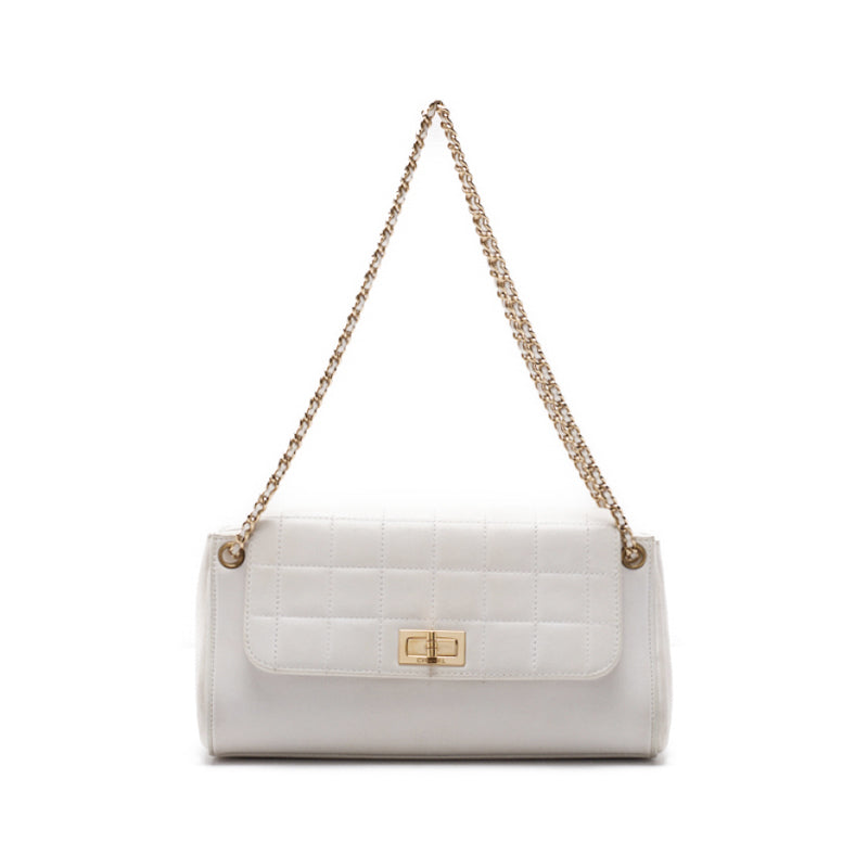 CHANEL Chocolate Bar 2.55 Lock Chain Shoulder White (Gen Gold ) Shoulder Bag Mini Shoulder Bag Bag Hybrid ? Ship? Himalan Online