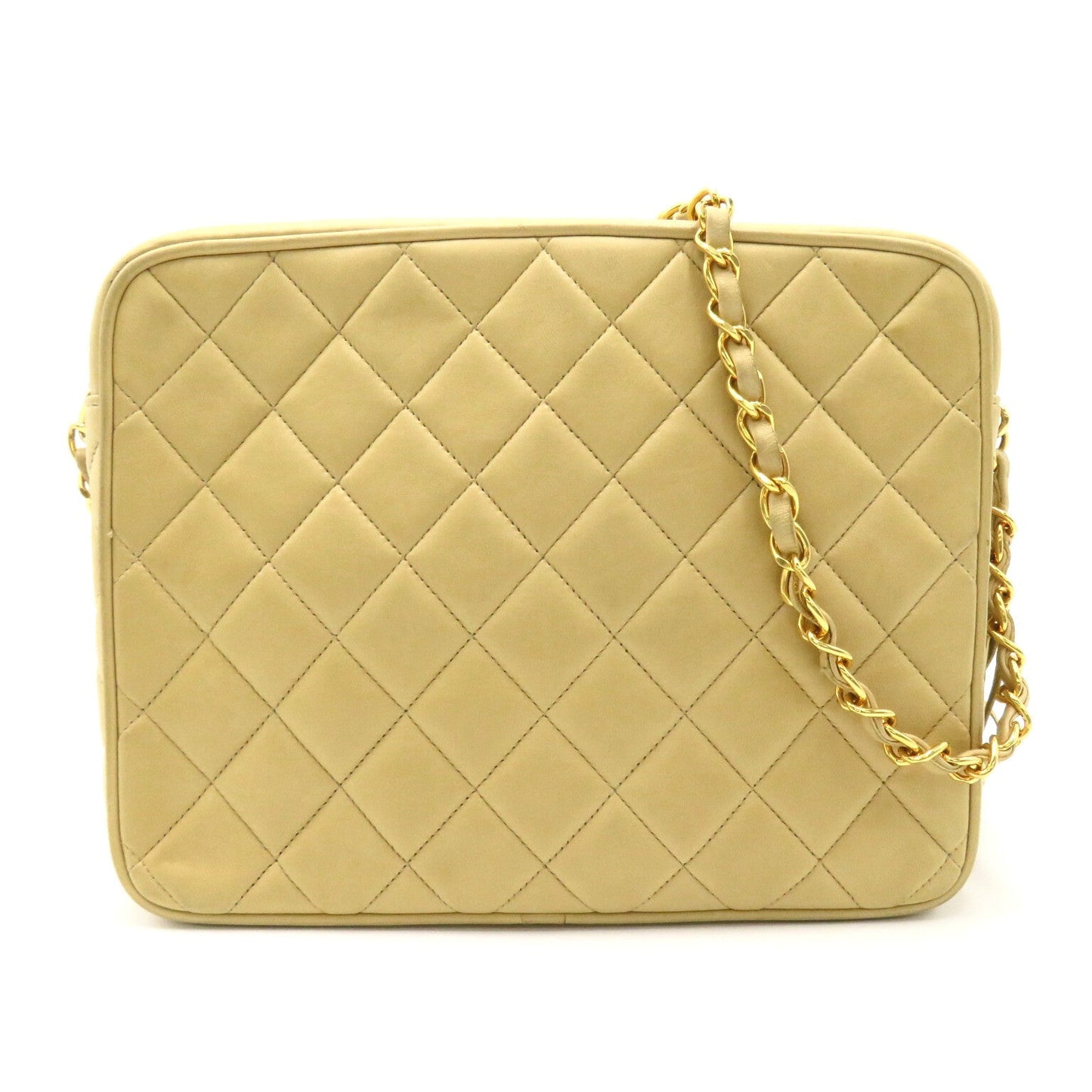 CHANEL Chain Shoulder Bag Fringes Beige Ladies Shoulder Bag