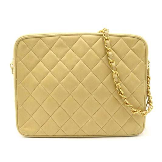 CHANEL Chain Shoulder Bag Fringes Beige Ladies Shoulder Bag