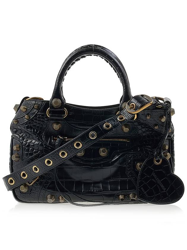 Luxury Balenciaga Trending 2026 Neo Cagole Medium Leather Tote Bag Black
