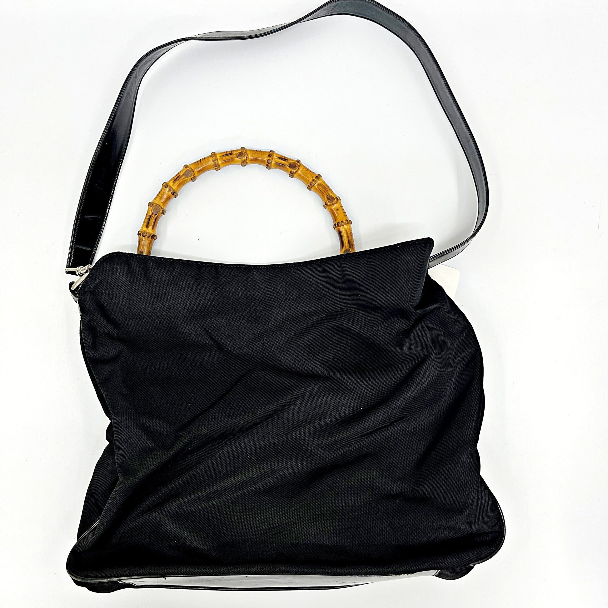 GUCCI Bamboo 2-way Tote Bag Shoulder Bag Black gu5508bf