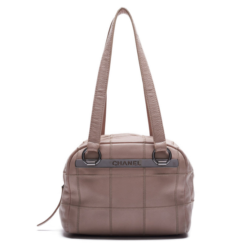 CHANEL Chocolate Bar Mini Boston Bag Handbag Caviar S Pink Beige (Silver G ) Handbag Ladies Handbag Ladies Online