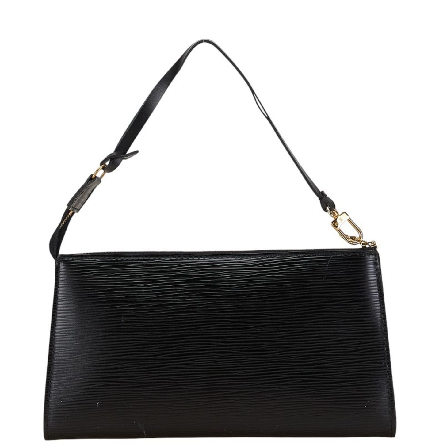 Louis Vuitton Noir Cuir Ombre Leather Handbag Pochette Pouch