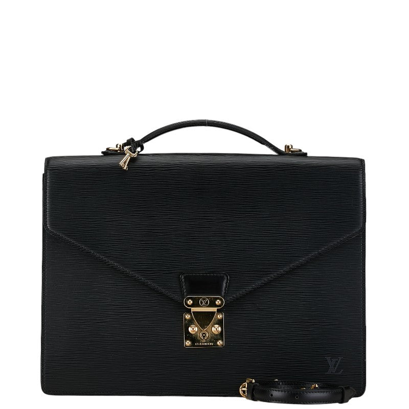 Louis Vuitton Epi Porte Document Handbag 2WAY M54462 Noir Black Leather Louis Vuitton
