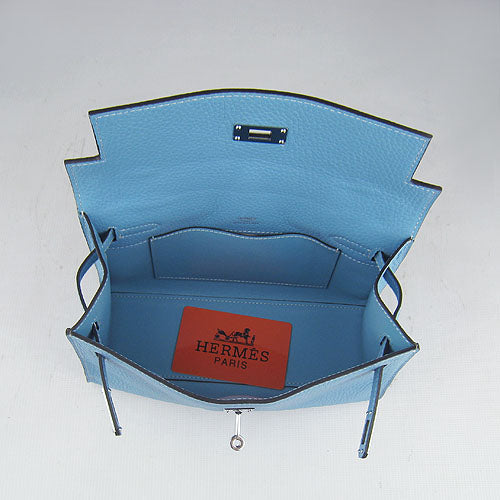 Luxury Hermes Kelly 22cm Handbag Light Blue