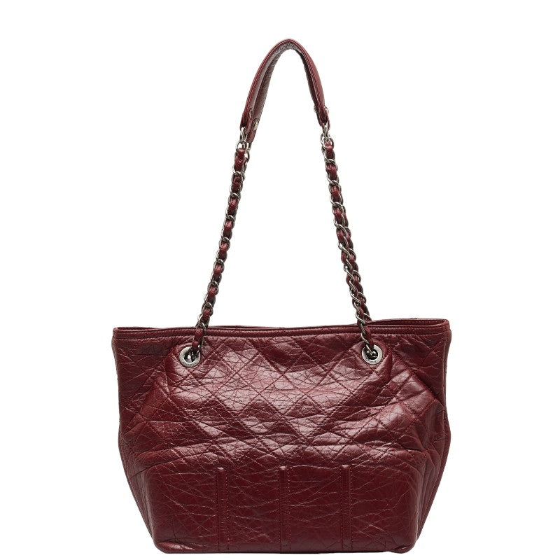 Chanel Big Coca-Cola Chain Tote Bag Wine Red Leather Chanel
