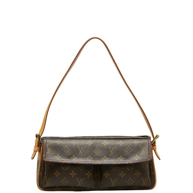 Louis Vuitton Monogram Vivace MM Shoulder Bag M51164 Brown PVC Leather Lady Louis Vuitton
