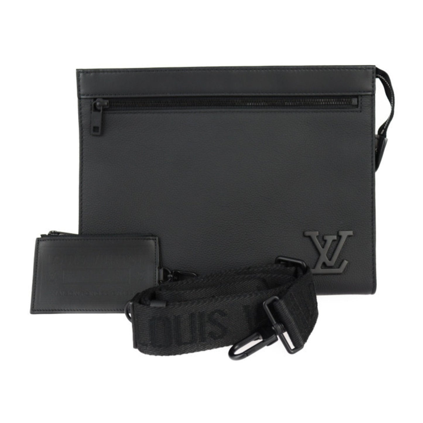 Louis Vuitton Leather Clutch Bag Handbag Shoulder Bag