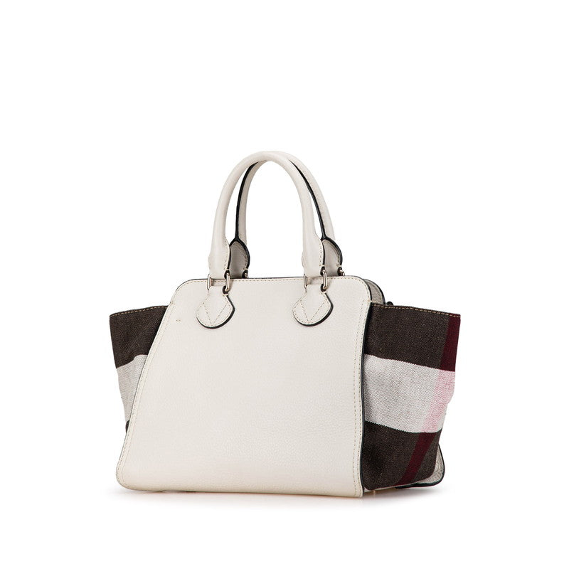 Burberry Handbag Leather Canvas Tote Bag