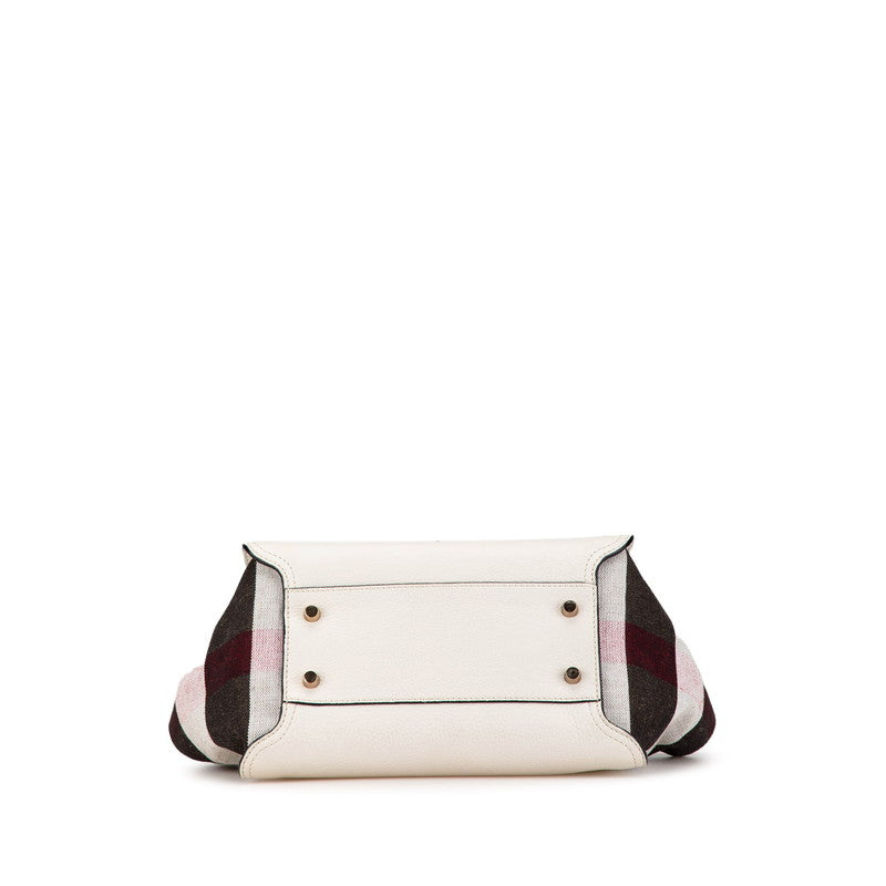 Burberry Handbag Leather Canvas Tote Bag