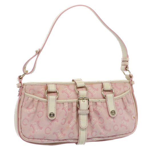 Luxury CELINE C Macadam Canvas Shoulder Bag Leather Pink ep1844