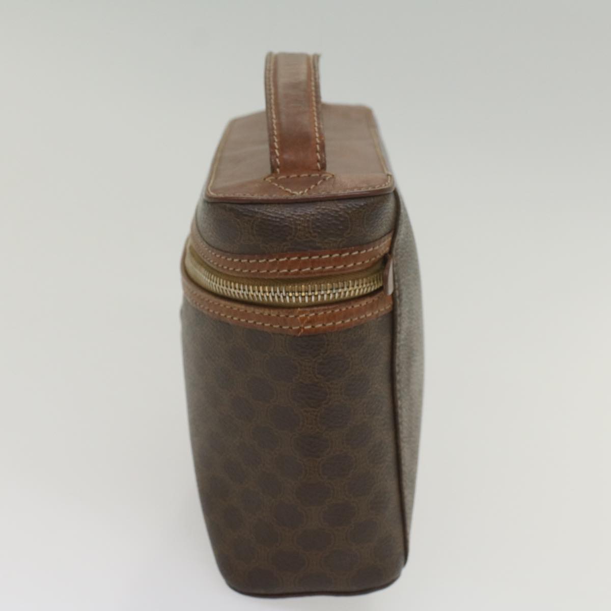Luxury CELINE Macadam Canvas Hand Bag PVC Leather Brown ep1954