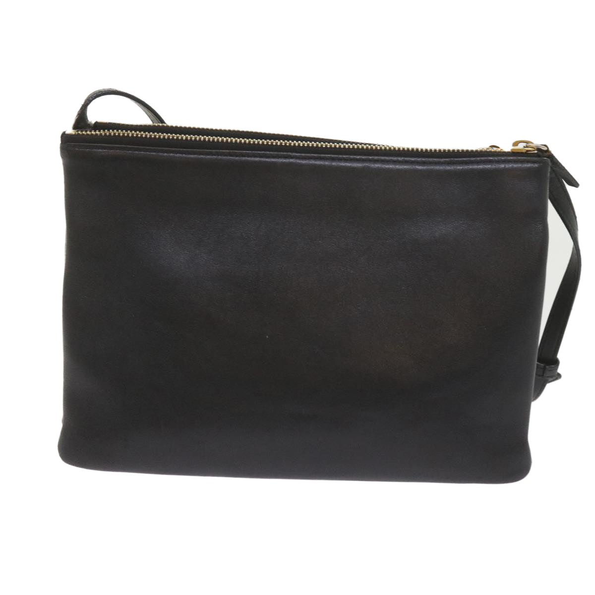Luxury CELINE Trio PM Shoulder Bag Leather Black ep2461