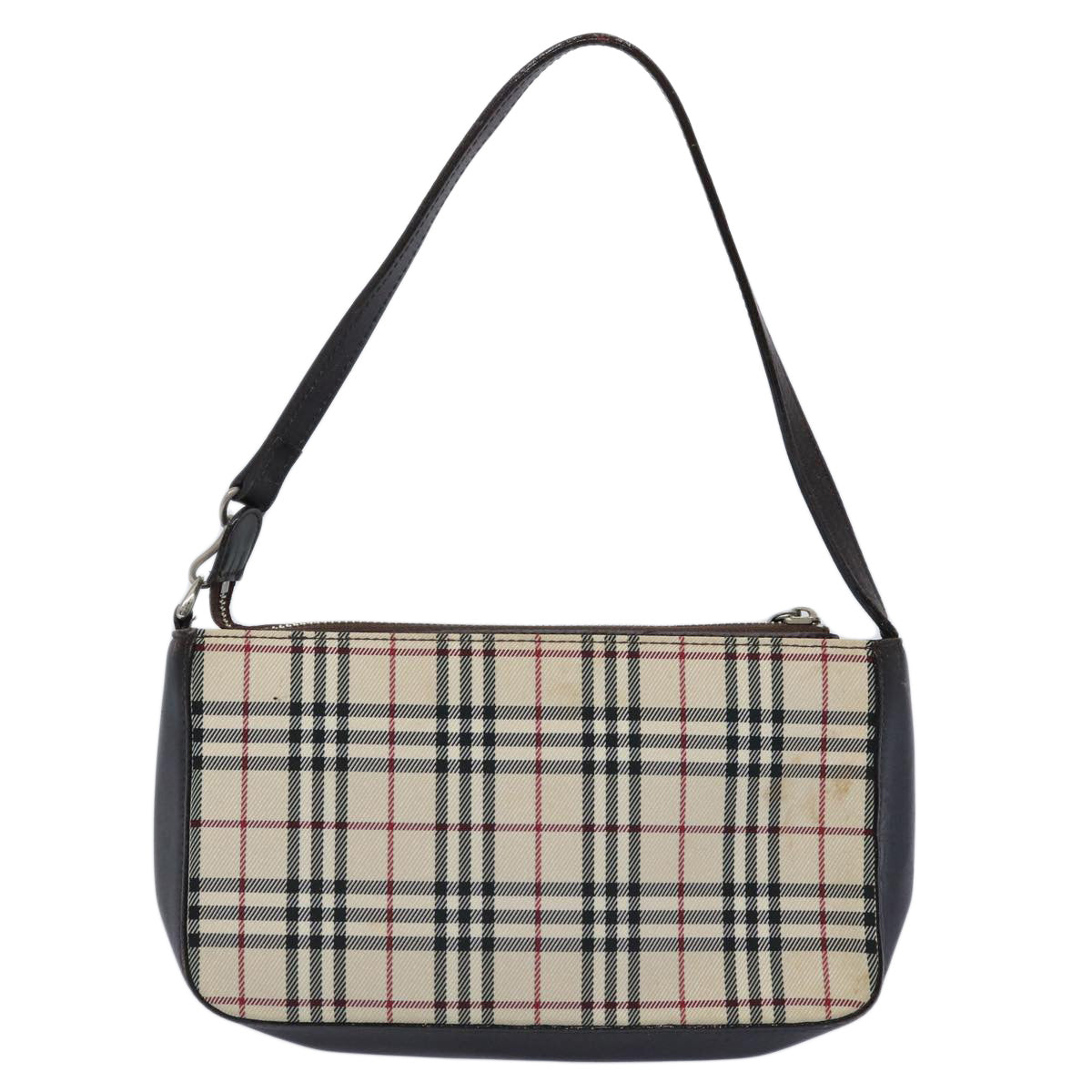BURBERRY Nova Check Shoulder Bag Nylon Beige Auth ep2705