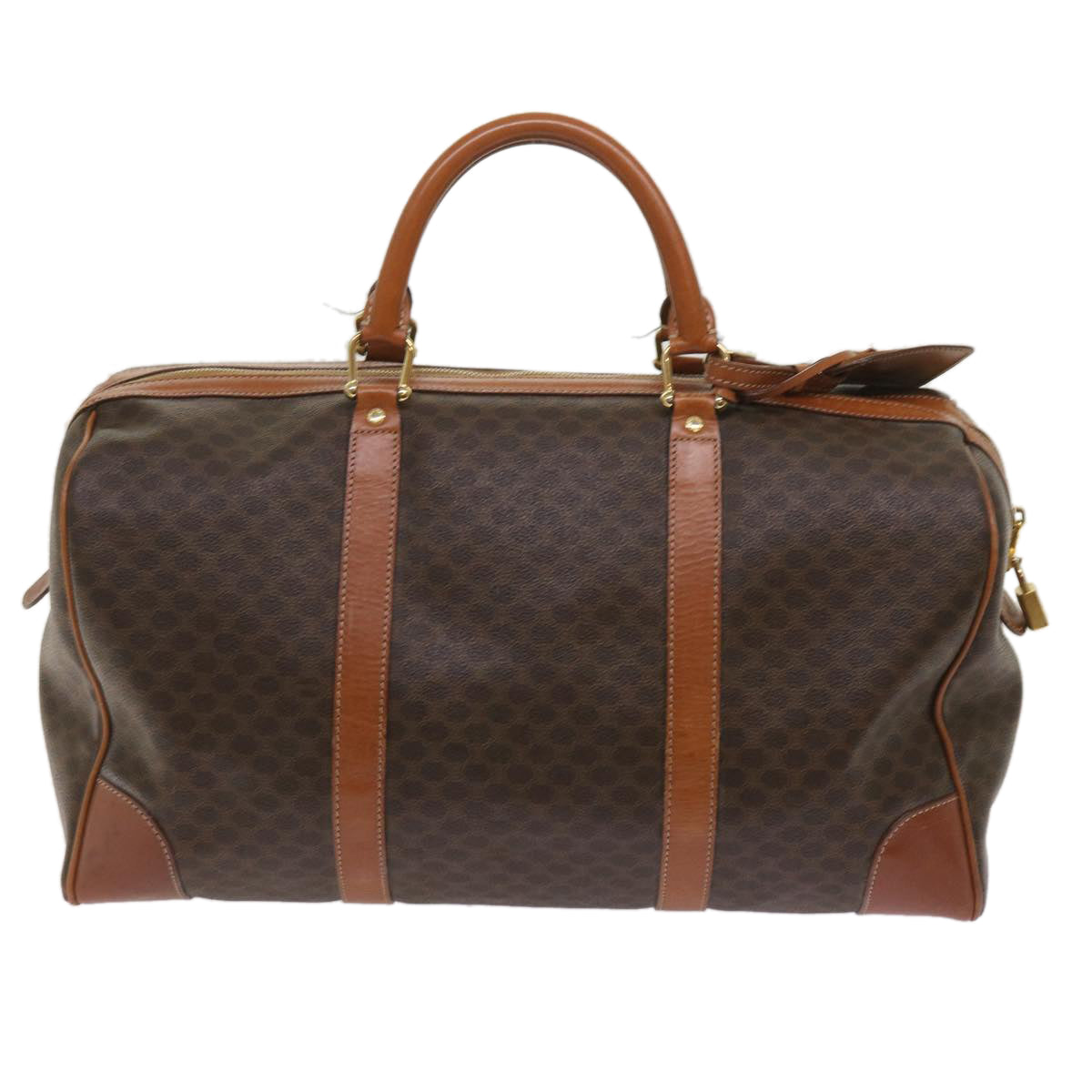 Luxury CELINE Macadam Canvas Boston Bag PVC Brown ep2997