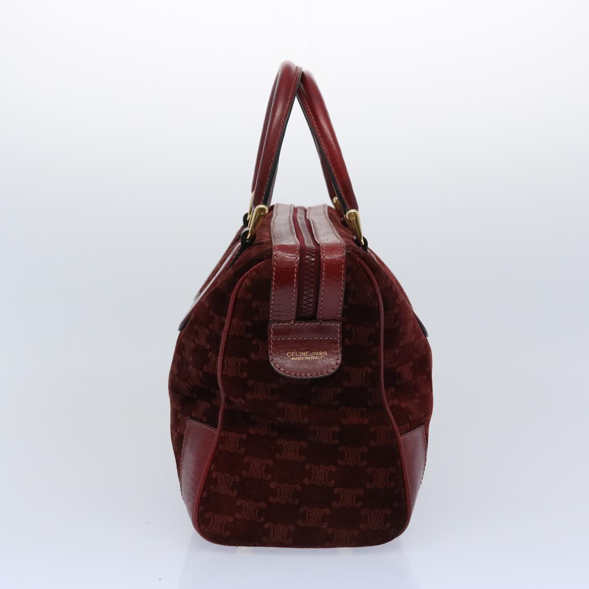 Luxury CELINE Macadam Canvas Boston Bag Red ep3035