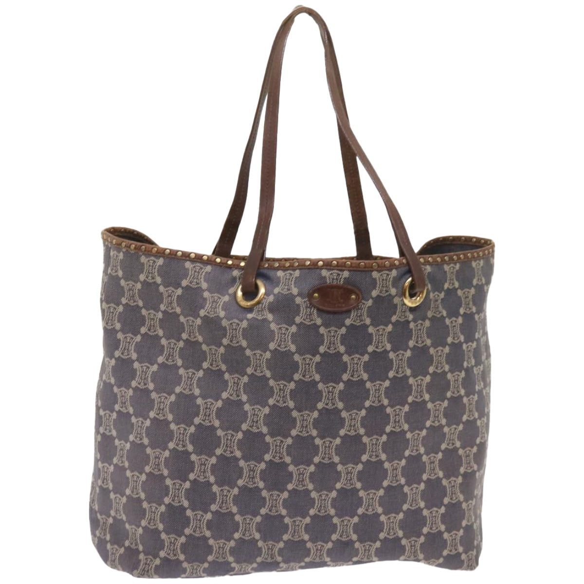Luxury CELINE Paris Macadam Canvas Tote Bag Blue ep3301