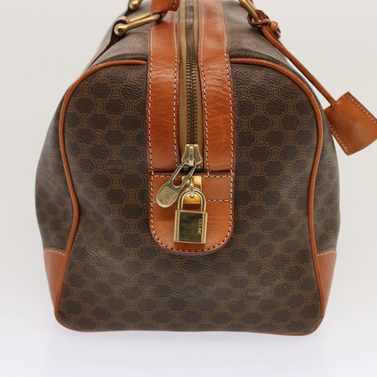 Luxury CELINE Macadam Canvas Boston Bag PVC Brown ep3745