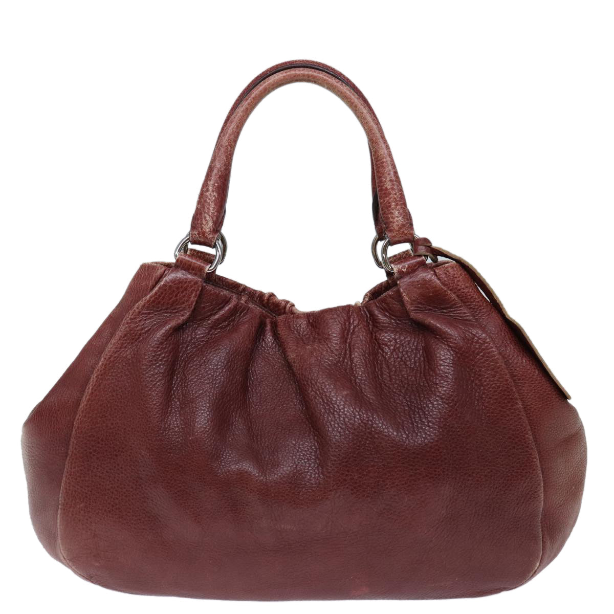 PRADA Tote Bag Leather Red Auth ep3972