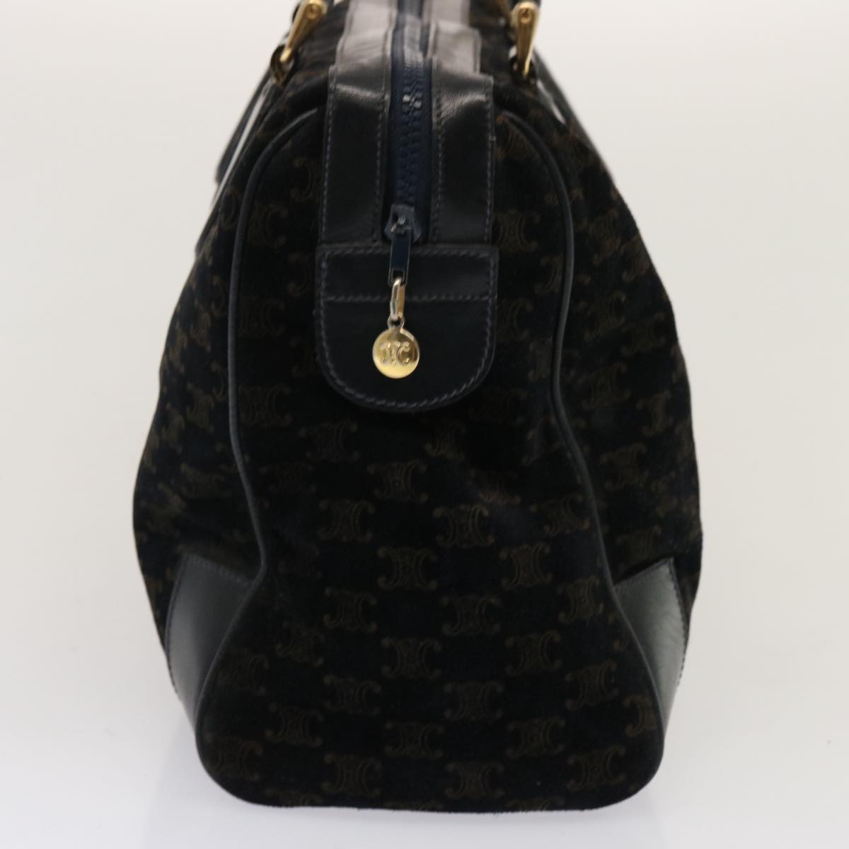 Luxury CELINE Macadam Canvas Boston Bag Black ep4156