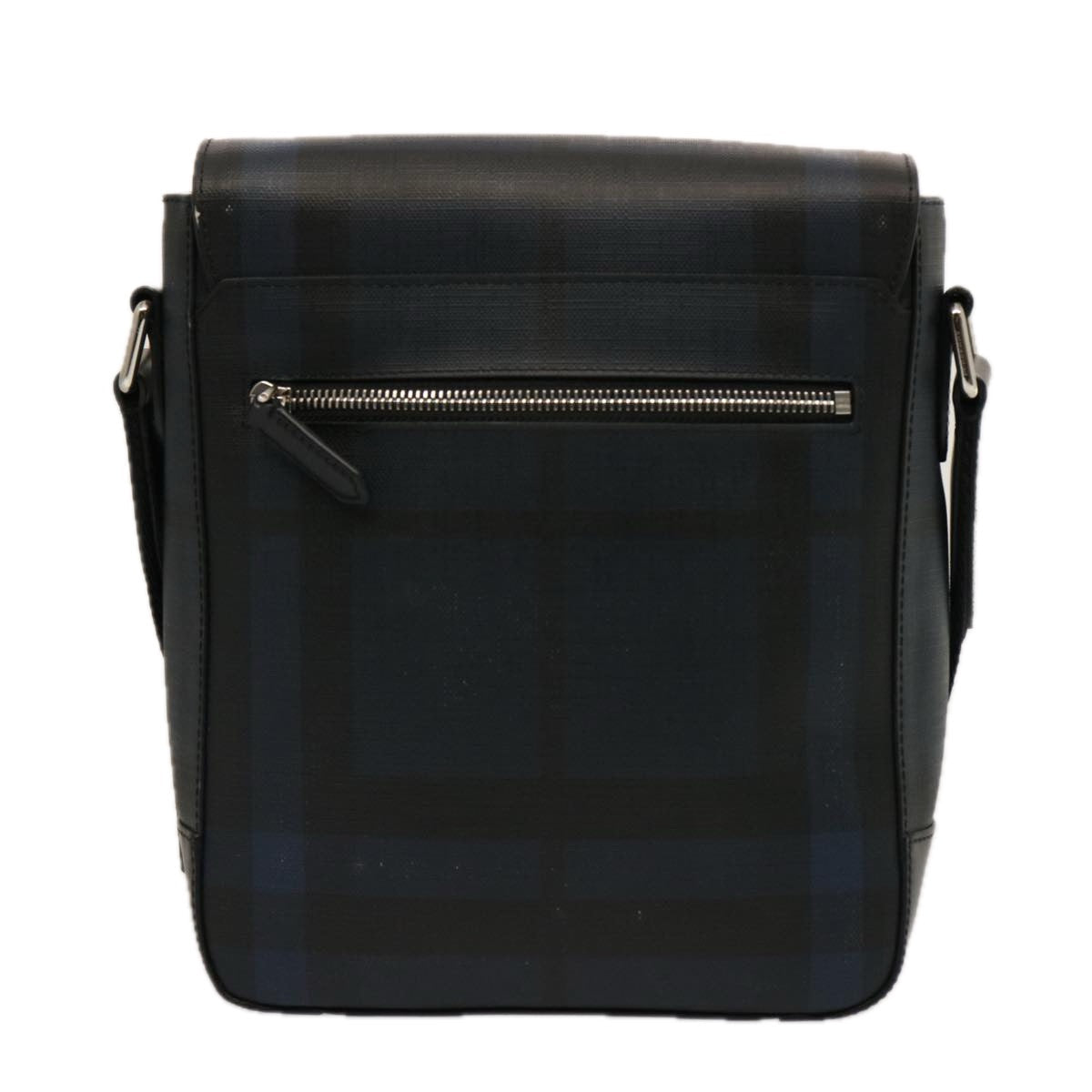 Burberry Nova Check Shoulder Bag Coated Canvas Navy Auth ep4321