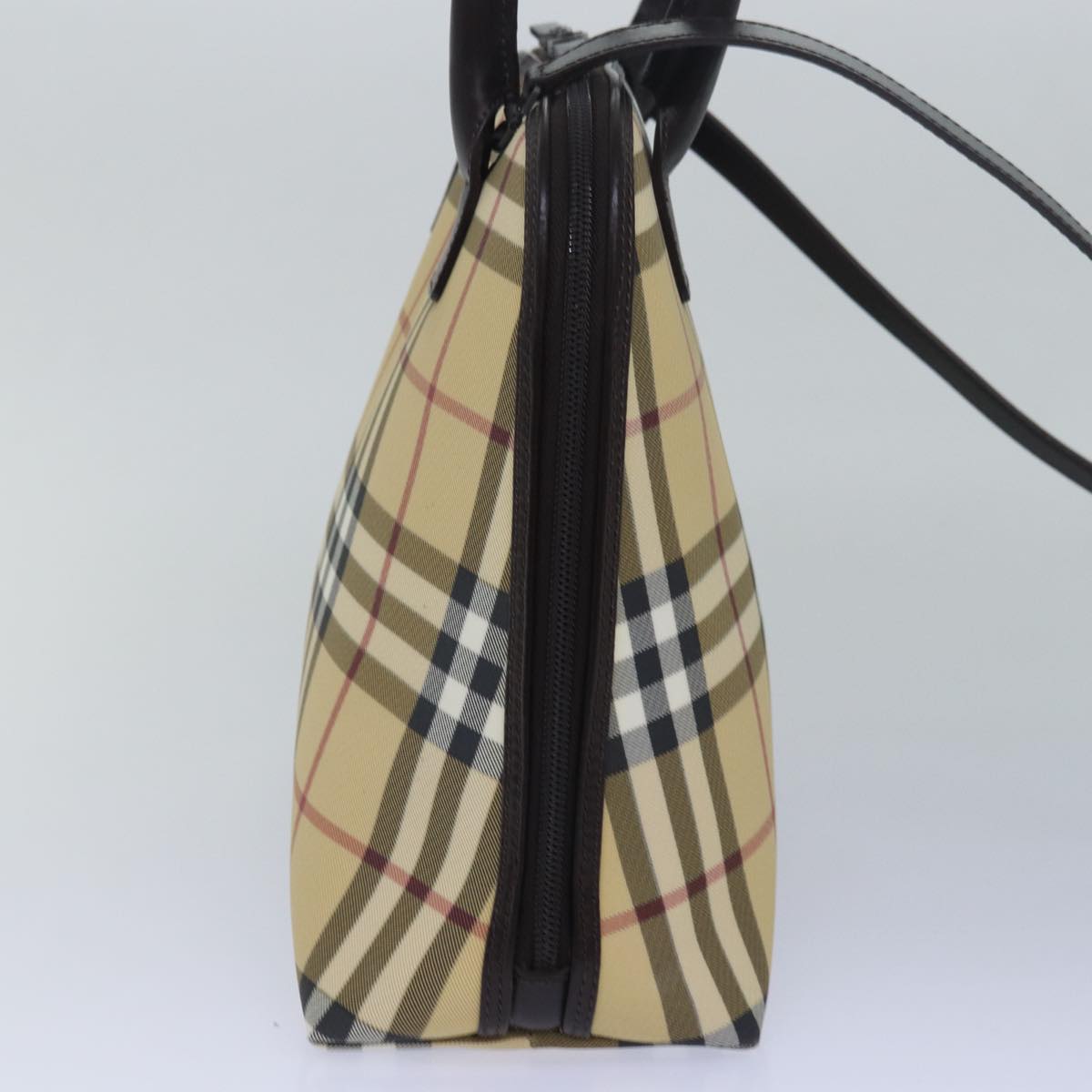 Burberry Nova Check Hand Bag PVC 2way Beige Auth ep4689