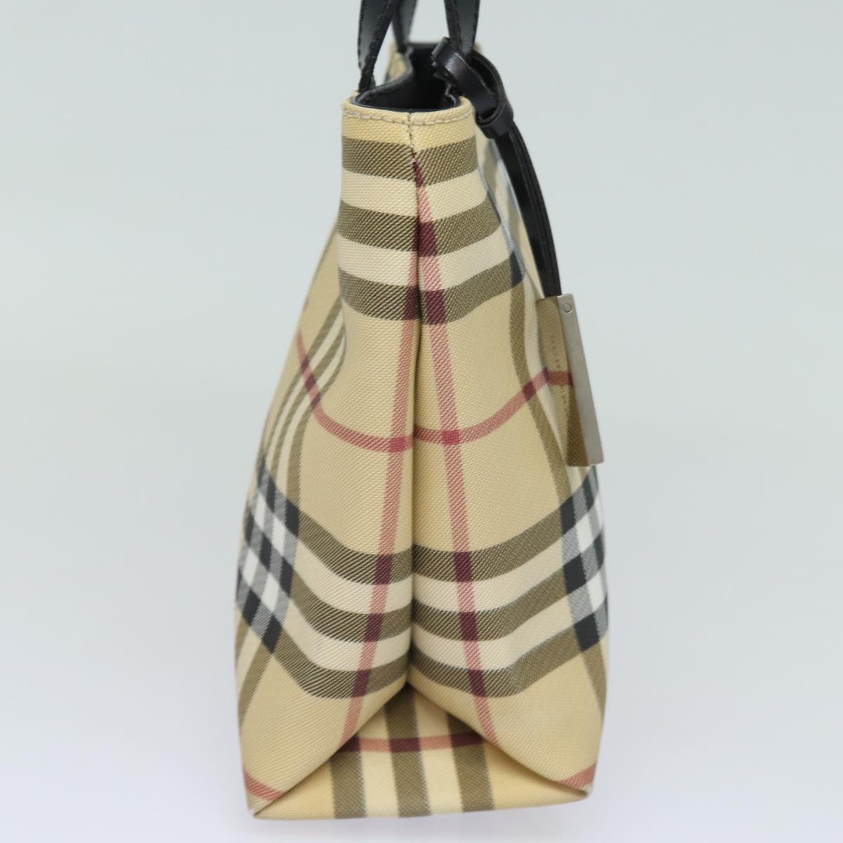 Burberry Nova Check Hand Bag PVC Beige Auth ep4717