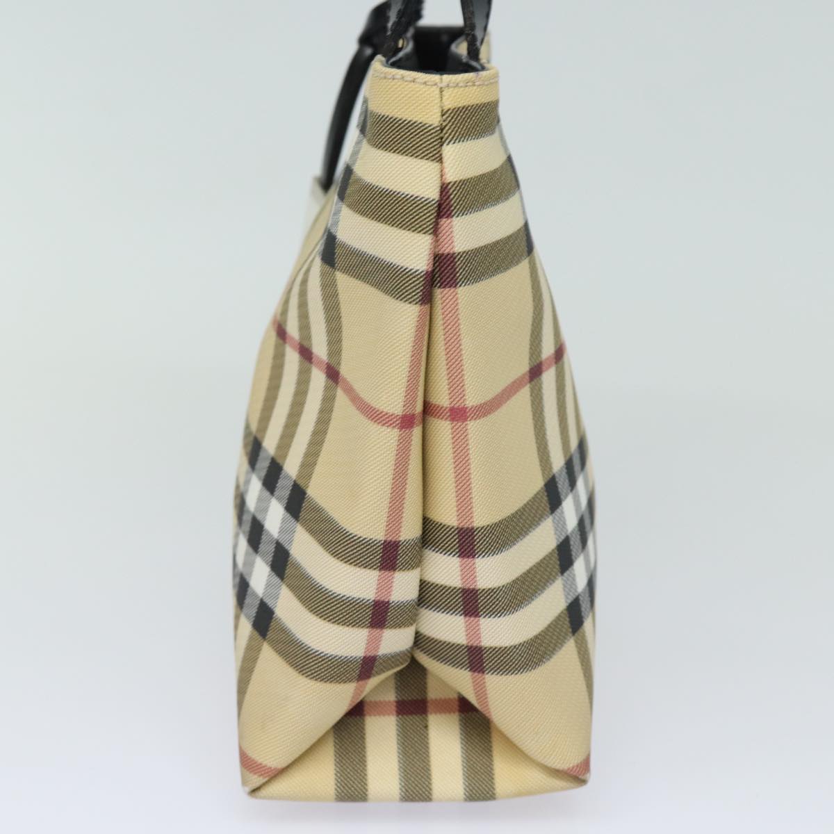 Burberry Nova Check Hand Bag PVC Beige Auth ep4717