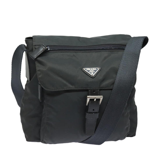 PRADA Shoulder Bag Nylon Gray Auth