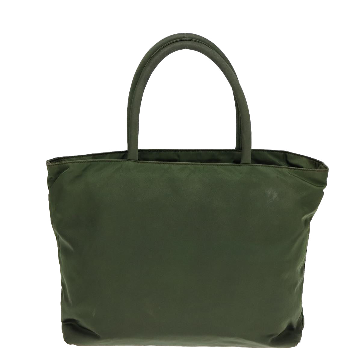 PRADA Tote Bag Nylon Khaki Silver Auth