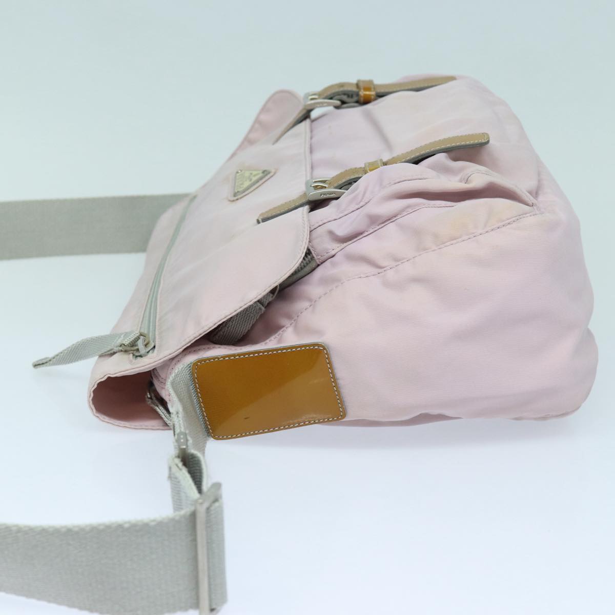 PRADA Shoulder Bag Nylon Pink Silver Auth