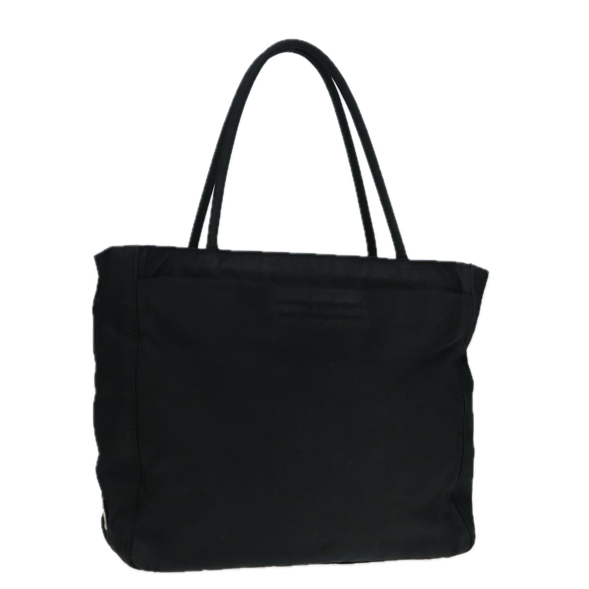 PRADA Hand Bag Nylon Black Silver Auth