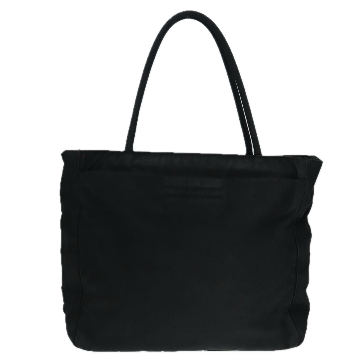 PRADA Hand Bag Nylon Black Silver Auth