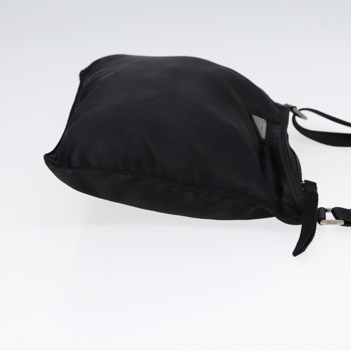 PRADA Shoulder Bag Nylon Black Silver Auth